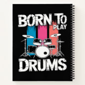 Geboren om drums te spelen notitieboek (Achterkant)