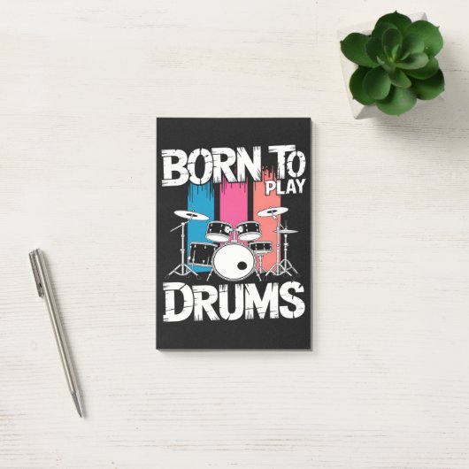 Geboren om drums te spelen post-it® notes (Kantoor)