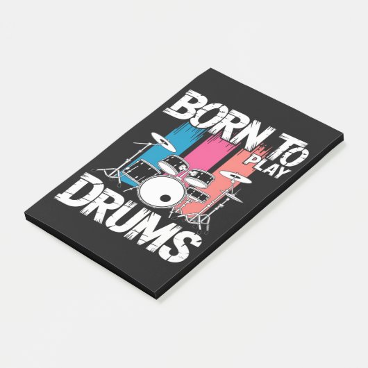 Geboren om drums te spelen post-it® notes (Schuin)