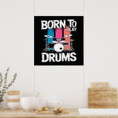 Geboren om drums te spelen poster (Keuken)