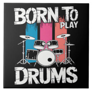 Geboren om drums te spelen tegeltje