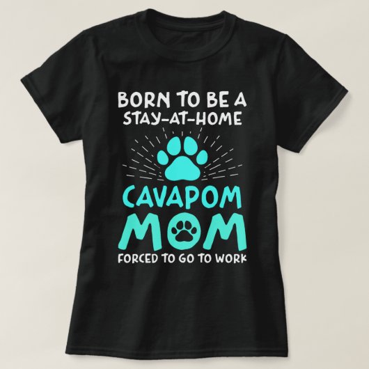 Geboren om een Cavapom-moeder te zijn Grappige Cav T-shirt (Design voorkant)