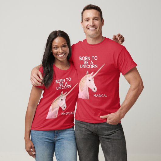 Geboren om een eenhoorn standbeeld hoofd & magisch t-shirt (Unisex)