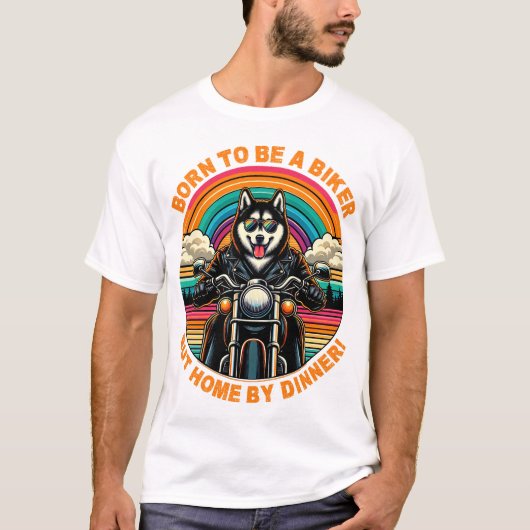 Geboren om een fietser te zijn: Husky Rider Advent T-shirt (Voorkant)