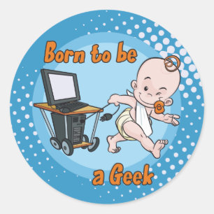 Geboren om een geek te worden ronde sticker