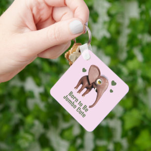 Geboren om een jumbo schattige babyolifant te zijn sleutelhanger