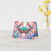 Geboren om een Kreeft te zijn voor de verjaardag Kaart (Gele Bloem)