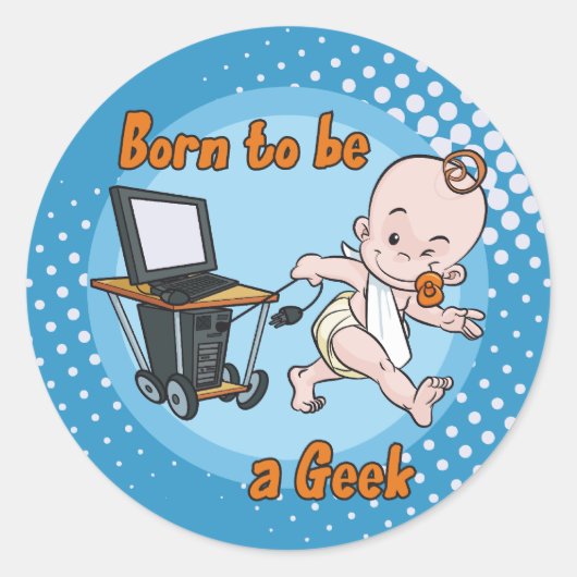 Geboren om een nerd te zijn ronde sticker (Voorkant)