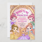 "Geboren om een prinses te zijn" Meisje 5e verjaar Kaart (Voorkant)