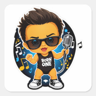 Geboren om één te zijn – Rockstar Baby's grote deb Vierkante Sticker