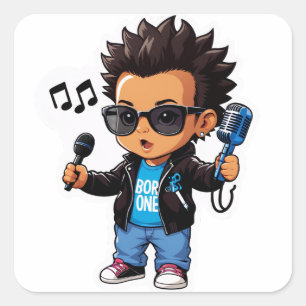 Geboren om één te zijn – Rockstar Baby's grote deb Vierkante Sticker