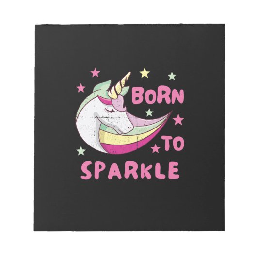 Geboren om een Unicorn Magical Sparkle te worden Notitieblok (Voorkant)