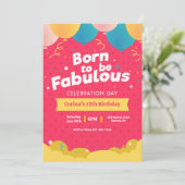 Geboren om Fabulous te Zijn Uitnodiging (Staand voorkant)