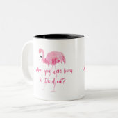 Geboren om Flamingo uit te staan Tweekleurige Koffiemok (Voorkant links)