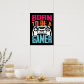 Geboren om gamer te worden - Gaming Poster (Keuken)
