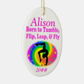 GEBOREN OM GEPERSONALISEERDE GYMNAST ORNAMENT TUMB (Rechts)