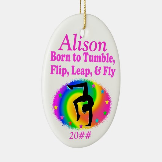GEBOREN OM GEPERSONALISEERDE GYMNAST ORNAMENT TUMB (Rechts)