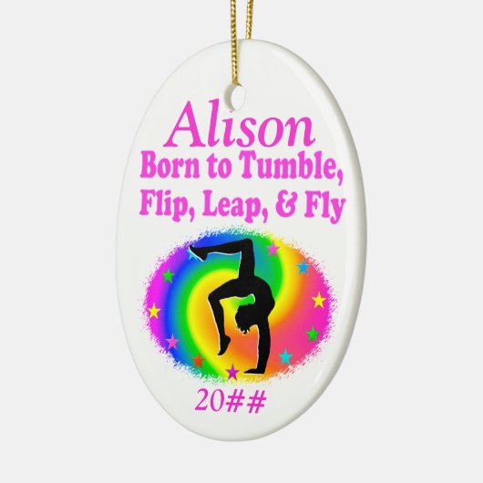 GEBOREN OM GEPERSONALISEERDE GYMNAST ORNAMENT TUMB (Links)