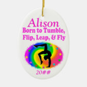 GEBOREN OM GEPERSONALISEERDE GYMNAST ORNAMENT TUMB (Voorkant)