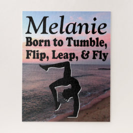 GEBOREN OM GEPERSONALISEERDE GYMNAST PUZZEL TUMBLE