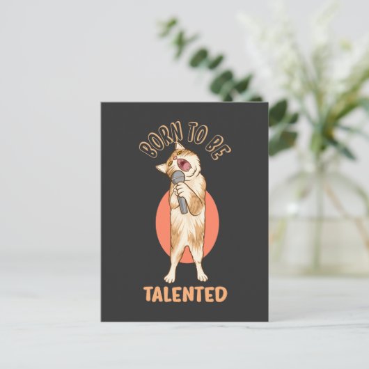 Geboren om getalenteerd te worden Funny Kitten Sin Briefkaart (Staand voorkant)