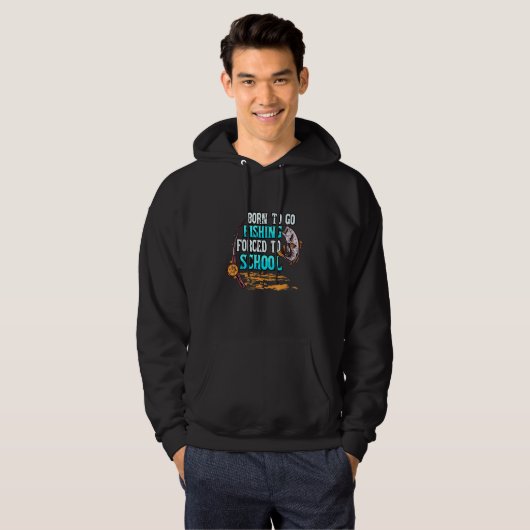Geboren om Gevist te worden naar de schoolvisserij Hoodie (Voorkant volledig)
