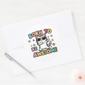 Geboren om Geweldige te zijn - Cat Dabbing Ronde Sticker (Envelop)