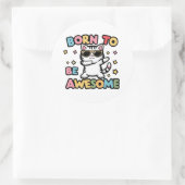 Geboren om Geweldige te zijn - Cat Dabbing Ronde Sticker (Tas)