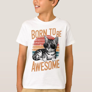 Geboren om Geweldige te zijn - Cool Cat Retro Desi T-shirt