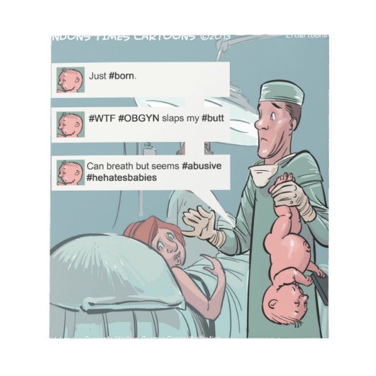 Geboren om grappige cartoon te tweeten notitieblok (Voorkant)