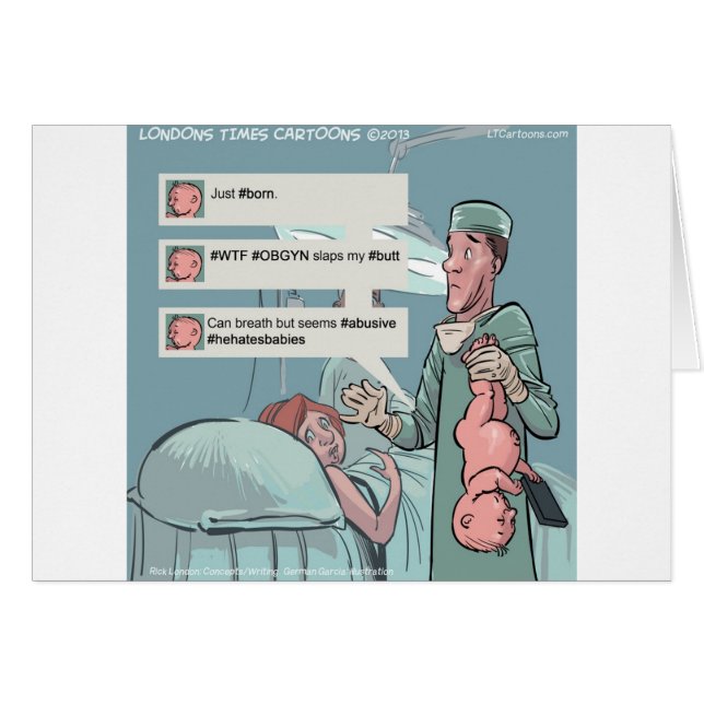 Geboren om grappige cartoons te tweeten (Voorkant Horizontaal)