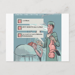 Geboren om grappige cartoons te tweeten briefkaart