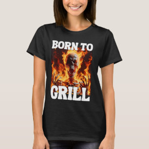 Geboren om grappige Cringe Hard Skeleton Meme Flam T-shirt