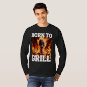 Geboren om grappige Cringe Hard Skeleton Meme Flam T-shirt (Voorkant volledig)