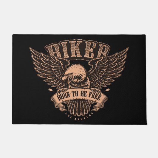 Geboren om gratis te rijden met Bald Eagle Deurmat (Voorkant)