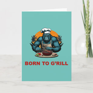 Geboren om G'rill BBQ Master Fun Pun te zijn Kaart