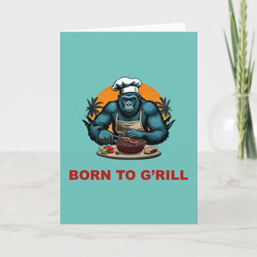 Geboren om G'rill BBQ Master Fun Pun te zijn Kaart (Voorkant)