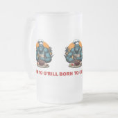 Geboren om G'rill BBQ Master Fun Pun te zijn Matglas Bierpul (Voorkant links)