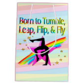 GEBOREN OM GYMNASTIEK CADEAU TAS TUMBLE MEDIUM CADEAUZAKJE (Achterkant)