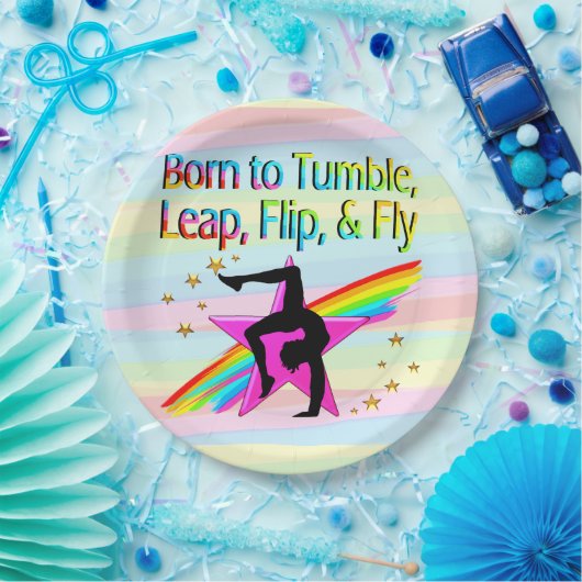 GEBOREN OM GYMNASTIEKPAPIER BORDEN TUMBLE PAPIEREN BORDJE (Feest)