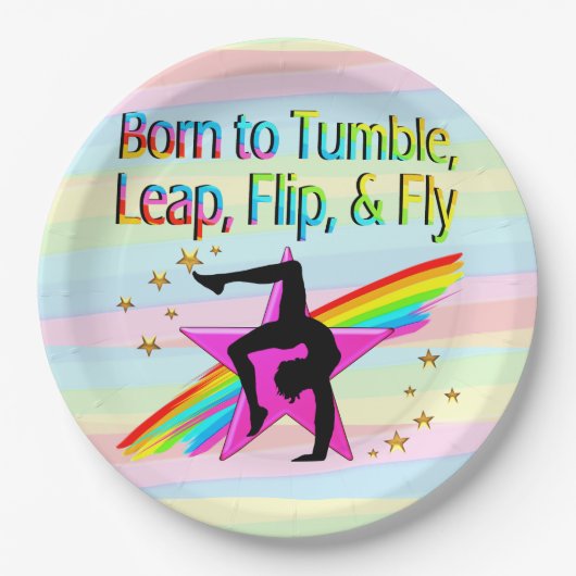 GEBOREN OM GYMNASTIEKPAPIER BORDEN TUMBLE PAPIEREN BORDJE (Voorkant)
