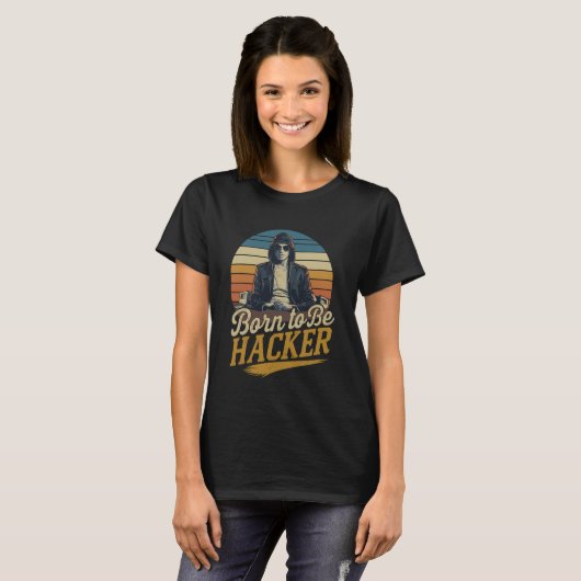Geboren om hacker te zijn u2013 Computer Code Geek T-shirt (Voorkant volledig)