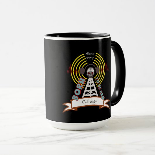 Geboren om Ham Biker Style Ham Radio Mok te zijn (Voorkant rechts)