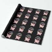 Geboren om Ham Jive Baby Funny Pig Pun Dark BG Cadeaupapier (Uitgerold)