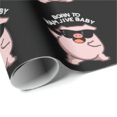 Geboren om Ham Jive Baby Funny Pig Pun Dark BG Cadeaupapier (Rol Hoek)
