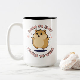 Geboren om hamster-meme te verslaan Cute Funny Wer Tweekleurige Koffiemok