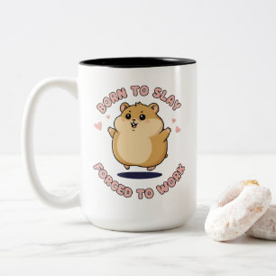 Geboren om hamster-meme te verslaan Cute Funny Wer Tweekleurige Koffiemok