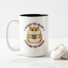 Geboren om hamster sassy schattig cadeau voor coll tweekleurige koffiemok
