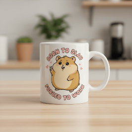 Geboren om hamster te verslaan Cadeau voor haar Fu Tweekleurige Koffiemok