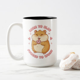 Geboren om hamster te verslaan Funny werk geschenk Tweekleurige Koffiemok